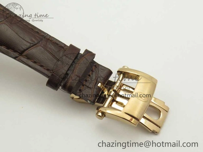 Fleurier Tonda Tourbillon Woodrock RG Real PR JBF Best Edition Red Man Dial on Brown Leather Strap