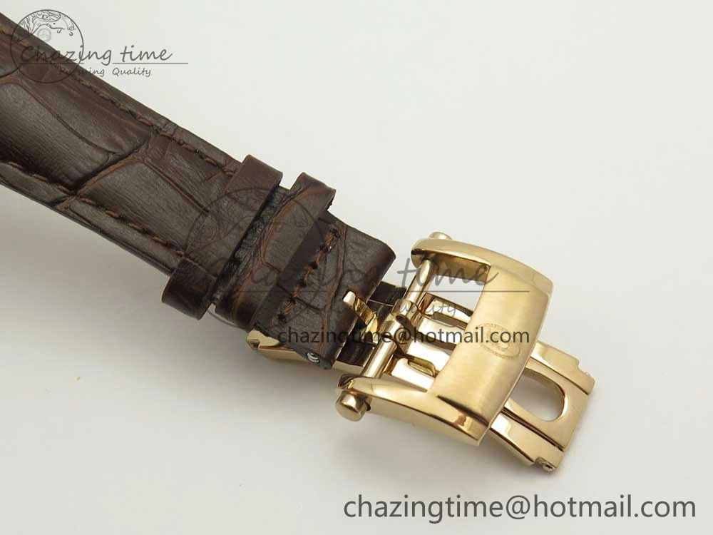 Fleurier Tonda Tourbillon Woodrock RG Real PR JBF Best Edition Red Man Dial on Brown Leather Strap