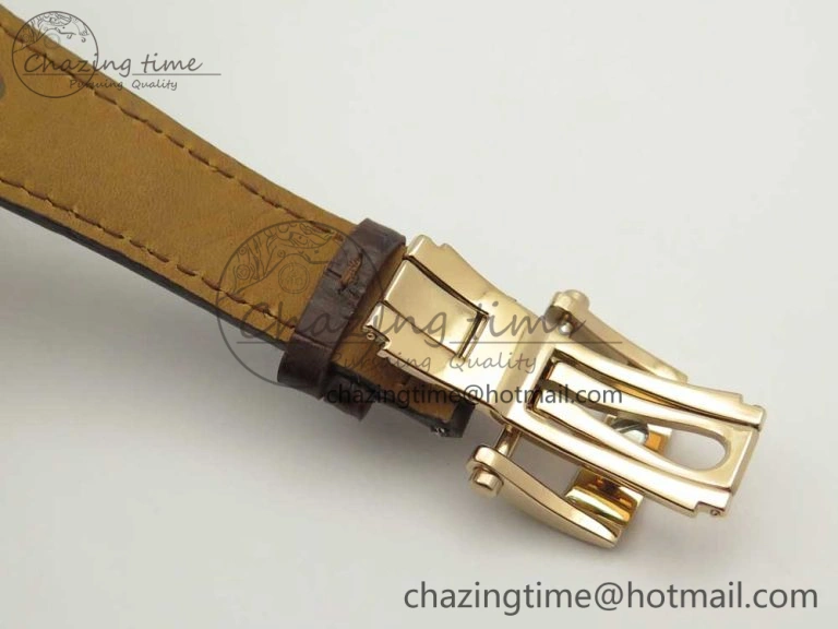 Fleurier Tonda Tourbillon Woodrock RG Real PR JBF Best Edition Red Man Dial on Brown Leather Strap