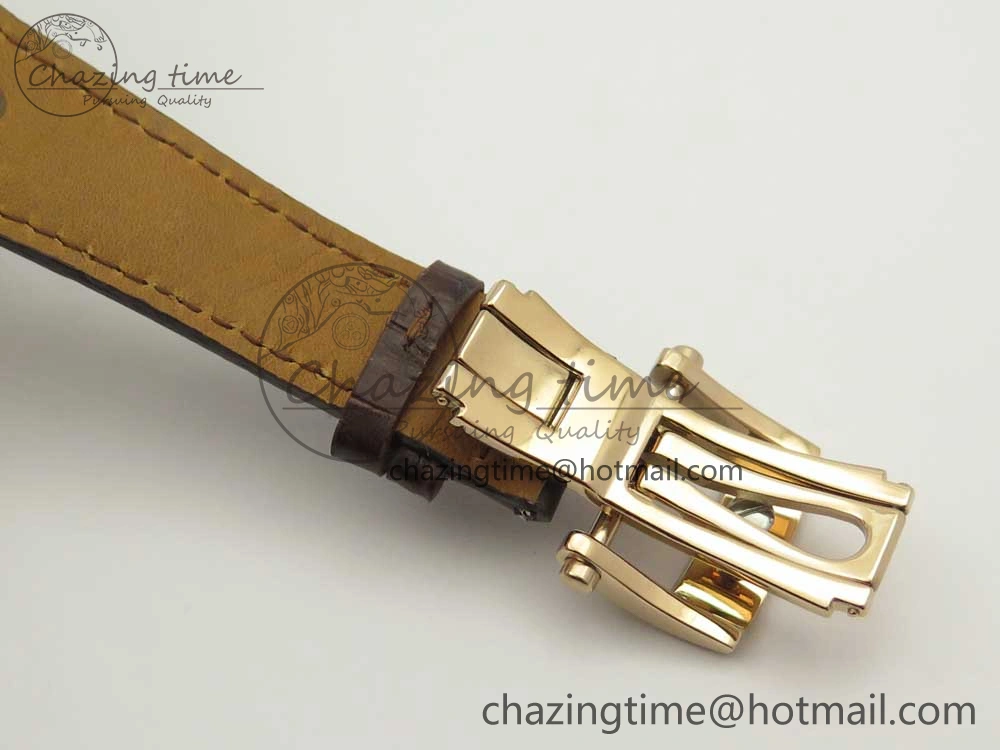 Fleurier Tonda Tourbillon Woodrock RG Real PR JBF Best Edition Red Man Dial on Brown Leather Strap