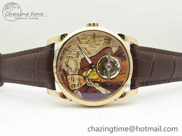 Fleurier Tonda Tourbillon Woodrock RG Real PR JBF Best Edition Red Man Dial on Brown Leather Strap