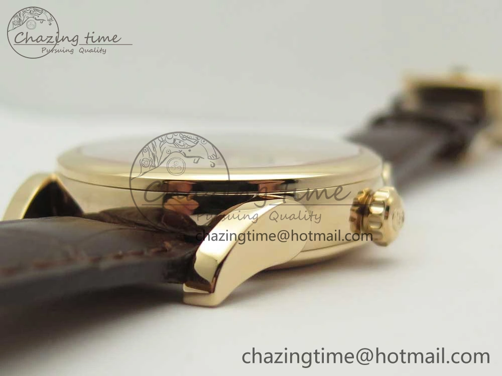 Fleurier Tonda Tourbillon Woodrock RG Real PR JBF Best Edition Silver Dial on Brown Leather Strap