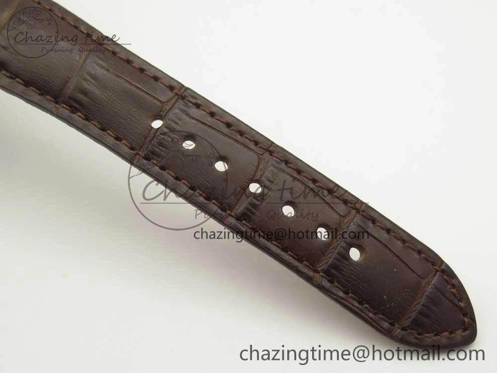 Fleurier Tonda Tourbillon Woodrock RG Real PR JBF Best Edition Silver Dial on Brown Leather Strap