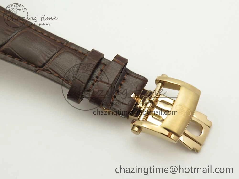 Fleurier Tonda Tourbillon Woodrock RG Real PR JBF Best Edition Silver Dial on Brown Leather Strap