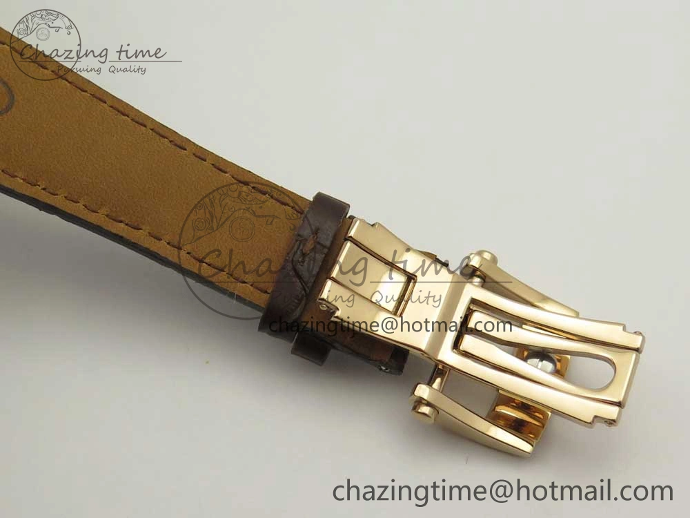 Fleurier Tonda Tourbillon Woodrock RG Real PR JBF Best Edition Silver Dial on Brown Leather Strap