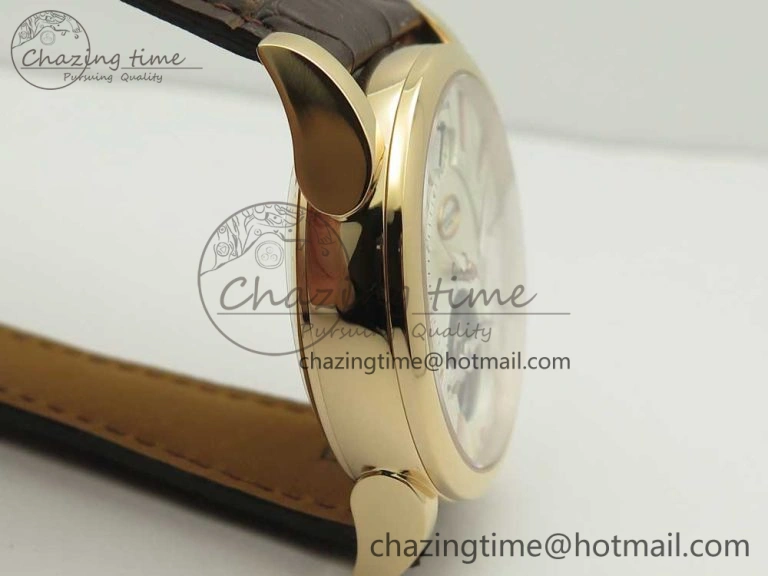 Fleurier Tonda Tourbillon Woodrock RG Real PR JBF Best Edition Silver Dial on Brown Leather Strap