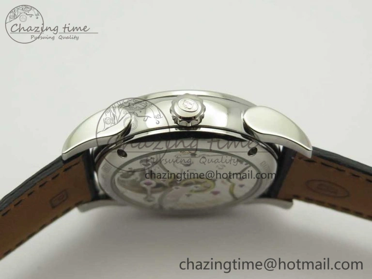 Fleurier Tonda Tourbillon Woodrock SS Real PR JBF Best Edition Black White Dial on Black Leather Strap