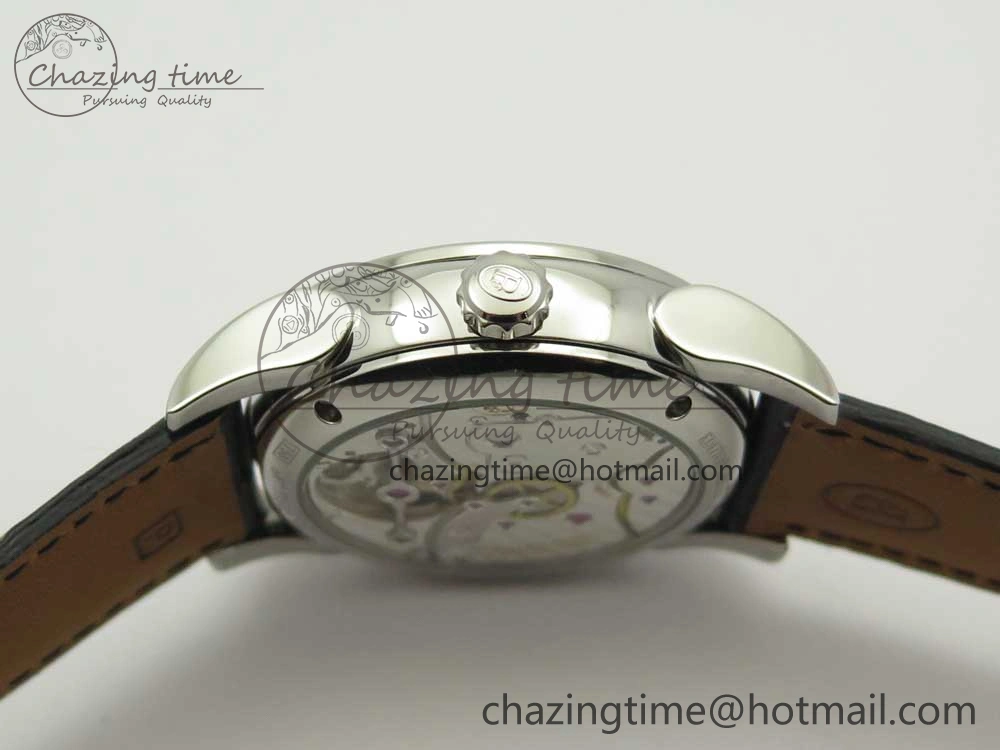 Fleurier Tonda Tourbillon Woodrock SS Real PR JBF Best Edition Black White Dial on Black Leather Strap