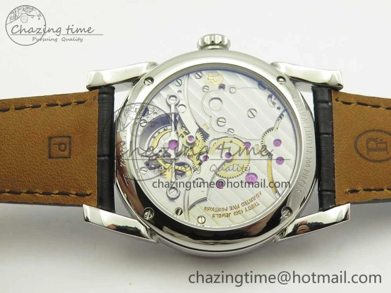 Fleurier Tonda Tourbillon Woodrock SS Real PR JBF Best Edition Black White Dial on Black Leather Strap