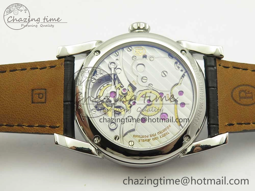 Fleurier Tonda Tourbillon Woodrock SS Real PR JBF Best Edition Black White Dial on Black Leather Strap