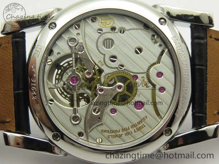 Fleurier Tonda Tourbillon Woodrock SS Real PR JBF Best Edition Black White Dial on Black Leather Strap