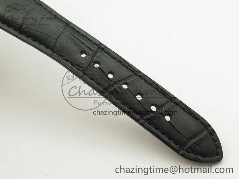 Fleurier Tonda Tourbillon Woodrock SS Real PR JBF Best Edition Black White Dial on Black Leather Strap