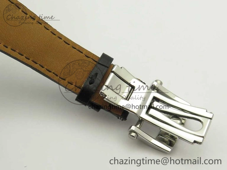 Fleurier Tonda Tourbillon Woodrock SS Real PR JBF Best Edition Black White Dial on Black Leather Strap