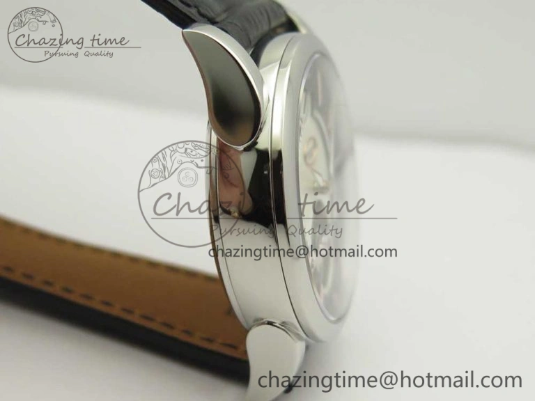 Fleurier Tonda Tourbillon Woodrock SS Real PR JBF Best Edition Black White Dial on Black Leather Strap