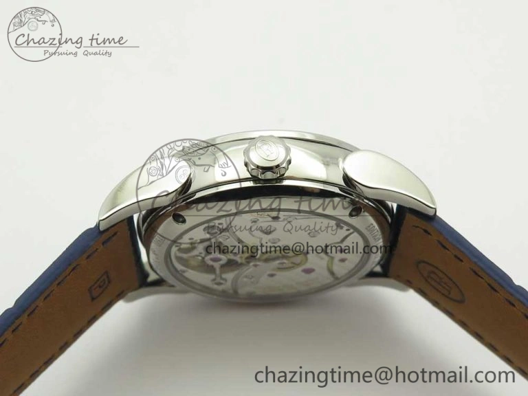 Fleurier Tonda Tourbillon Woodrock SS Real PR JBF Best Edition Blue Dial on Blue Leather Strap
