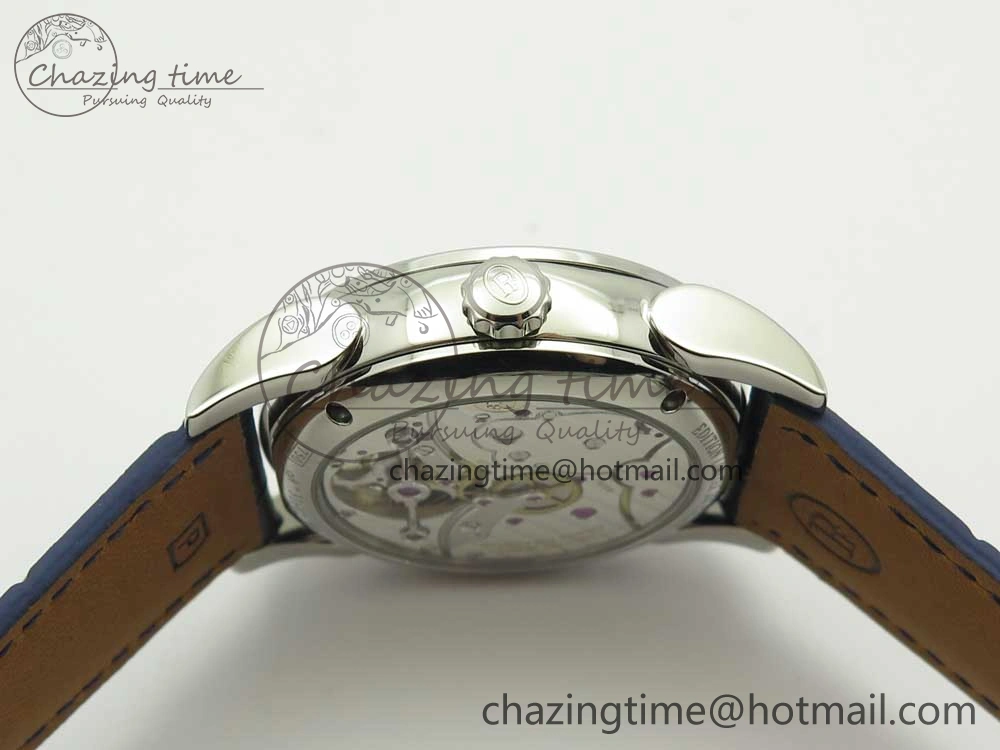 Fleurier Tonda Tourbillon Woodrock SS Real PR JBF Best Edition Blue Dial on Blue Leather Strap