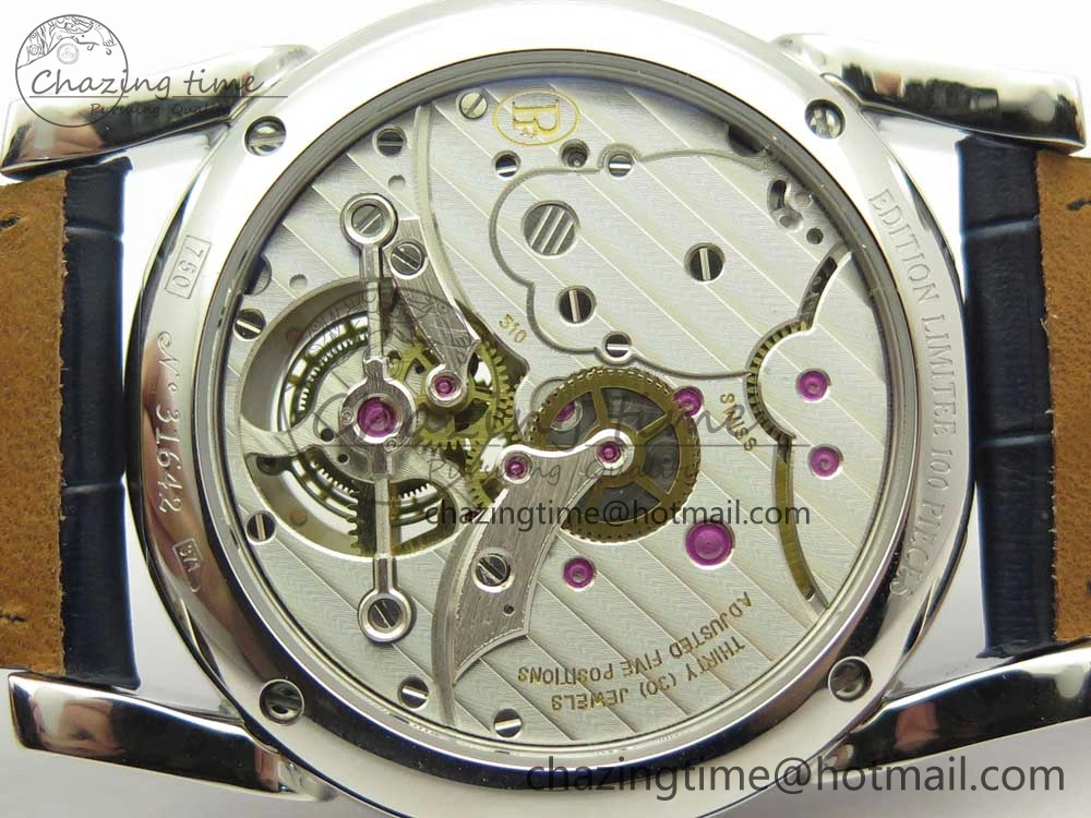 Fleurier Tonda Tourbillon Woodrock SS Real PR JBF Best Edition Blue Dial on Blue Leather Strap