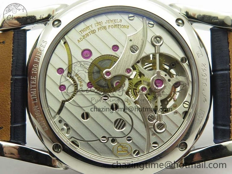 Fleurier Tonda Tourbillon Woodrock SS Real PR JBF Best Edition Blue Dial on Blue Leather Strap