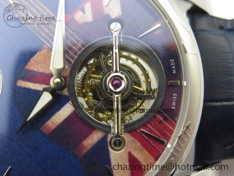 Fleurier Tonda Tourbillon Woodrock SS Real PR JBF Best Edition Blue Dial on Blue Leather Strap