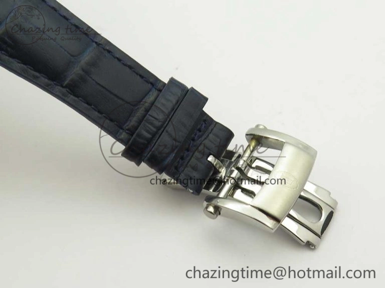 Fleurier Tonda Tourbillon Woodrock SS Real PR JBF Best Edition Blue Dial on Blue Leather Strap