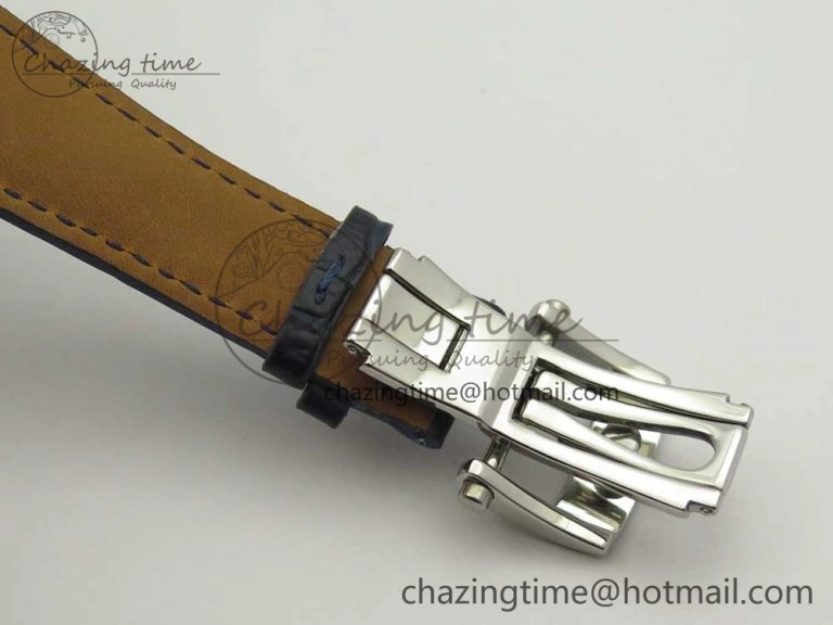 Fleurier Tonda Tourbillon Woodrock SS Real PR JBF Best Edition Blue Dial on Blue Leather Strap