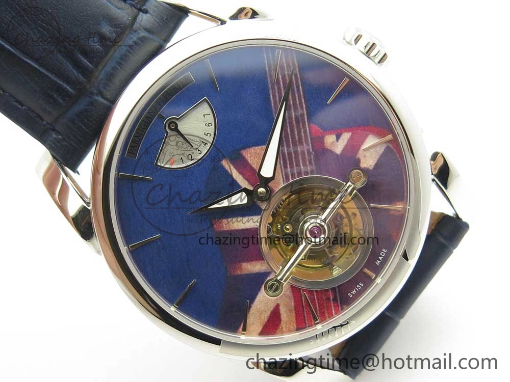 Fleurier Tonda Tourbillon Woodrock SS Real PR JBF Best Edition Blue Dial on Blue Leather Strap