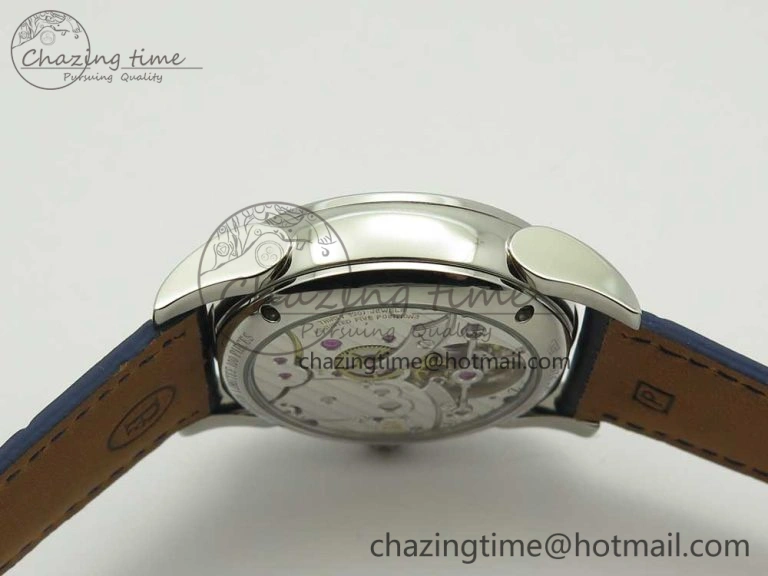 Fleurier Tonda Tourbillon Woodrock SS Real PR JBF Best Edition Blue Dial on Blue Leather Strap