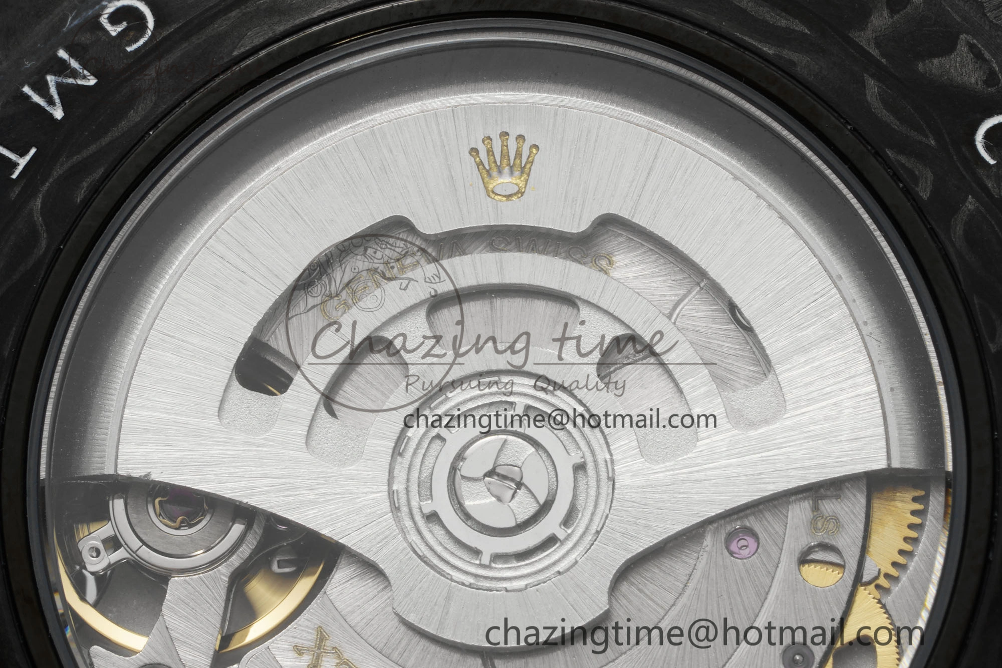 GMT Carbon DIWF Best Edition Black Textured Dial YG Markers on Black Nylon Strap SA3186 CHS