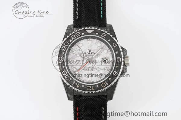 GMT Carbon DIWF Best Edition Meteorite Dial on Black Nylon Strap SA3186 CHS
