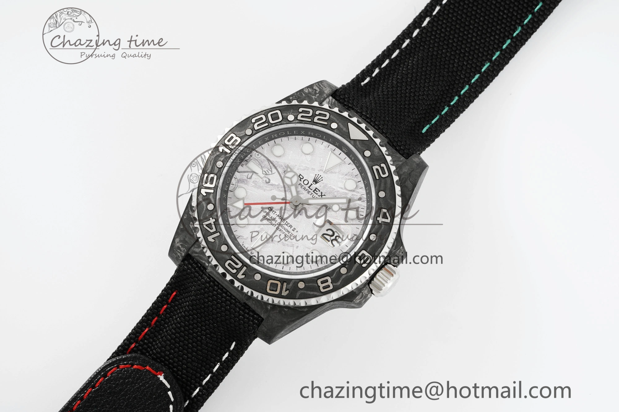 GMT Carbon DIWF Best Edition Meteorite Dial on Black Nylon Strap SA3186 CHS