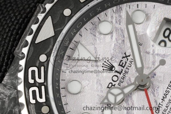 GMT Carbon DIWF Best Edition Meteorite Dial on Black Nylon Strap SA3186 CHS