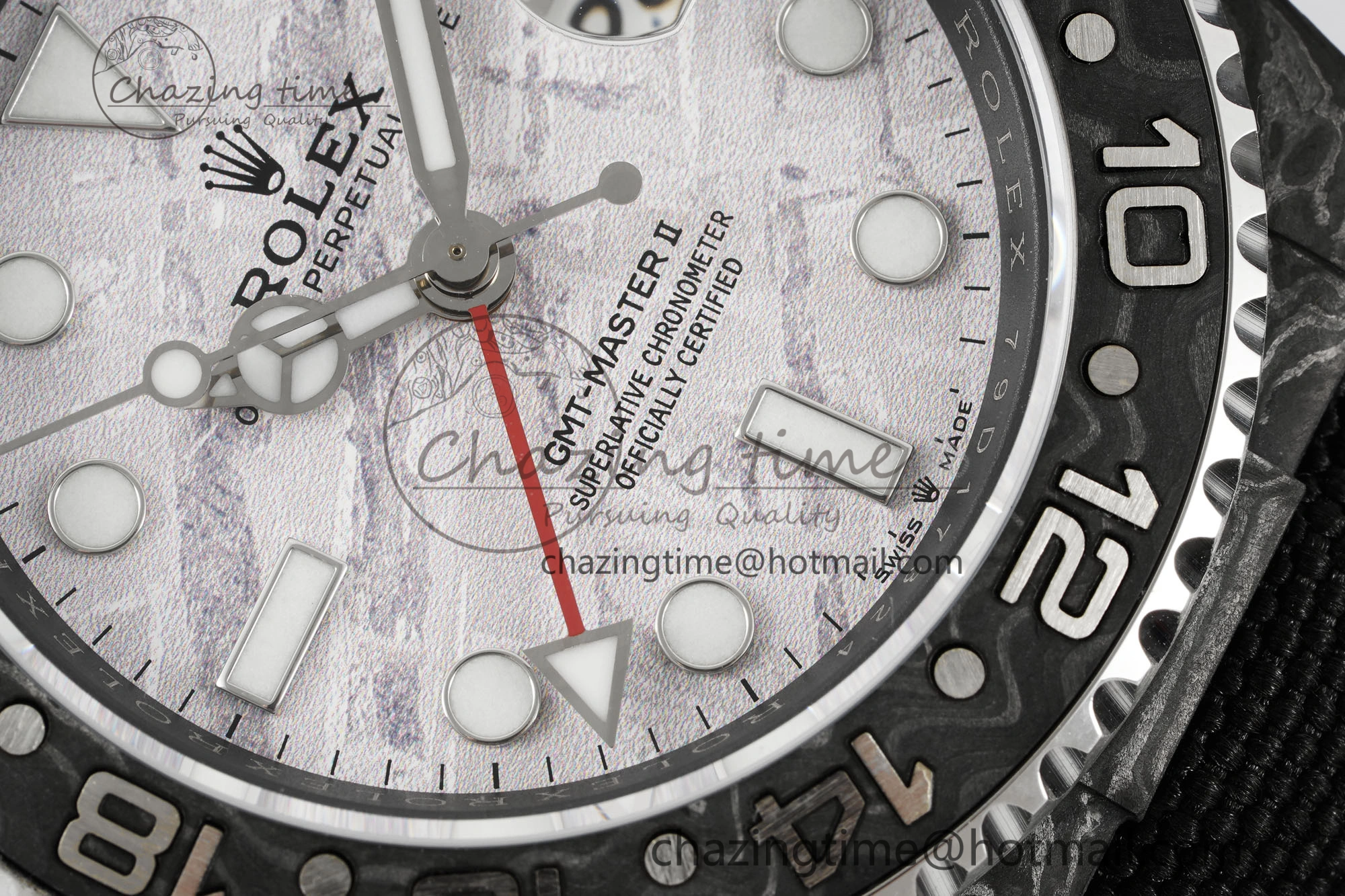 GMT Carbon DIWF Best Edition Meteorite Dial on Black Nylon Strap SA3186 CHS
