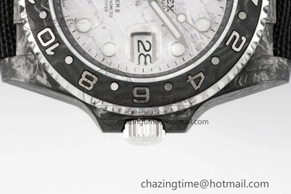 GMT Carbon DIWF Best Edition Meteorite Dial on Black Nylon Strap SA3186 CHS