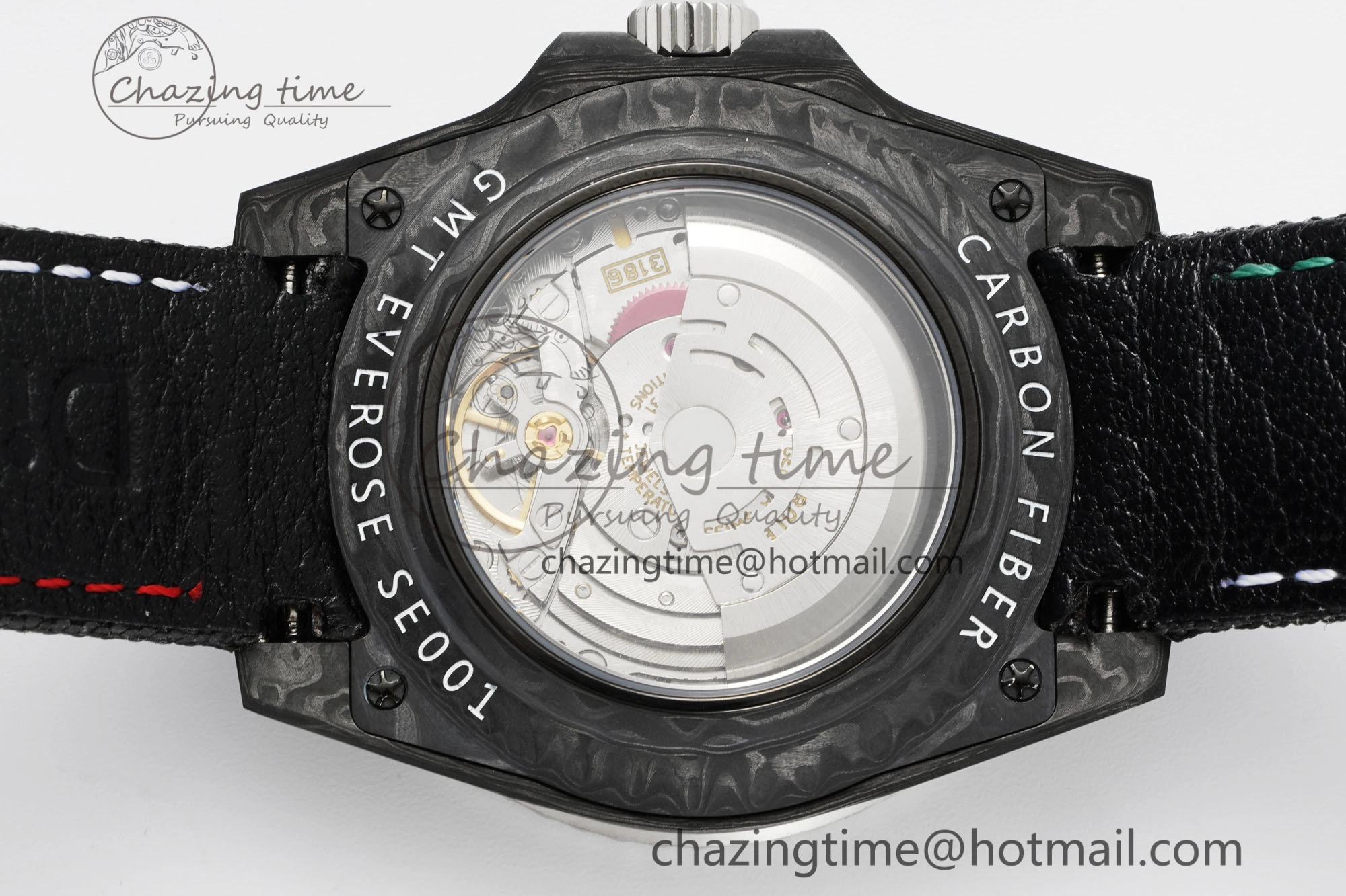 GMT Carbon DIWF Best Edition Meteorite Dial on Black Nylon Strap SA3186 CHS