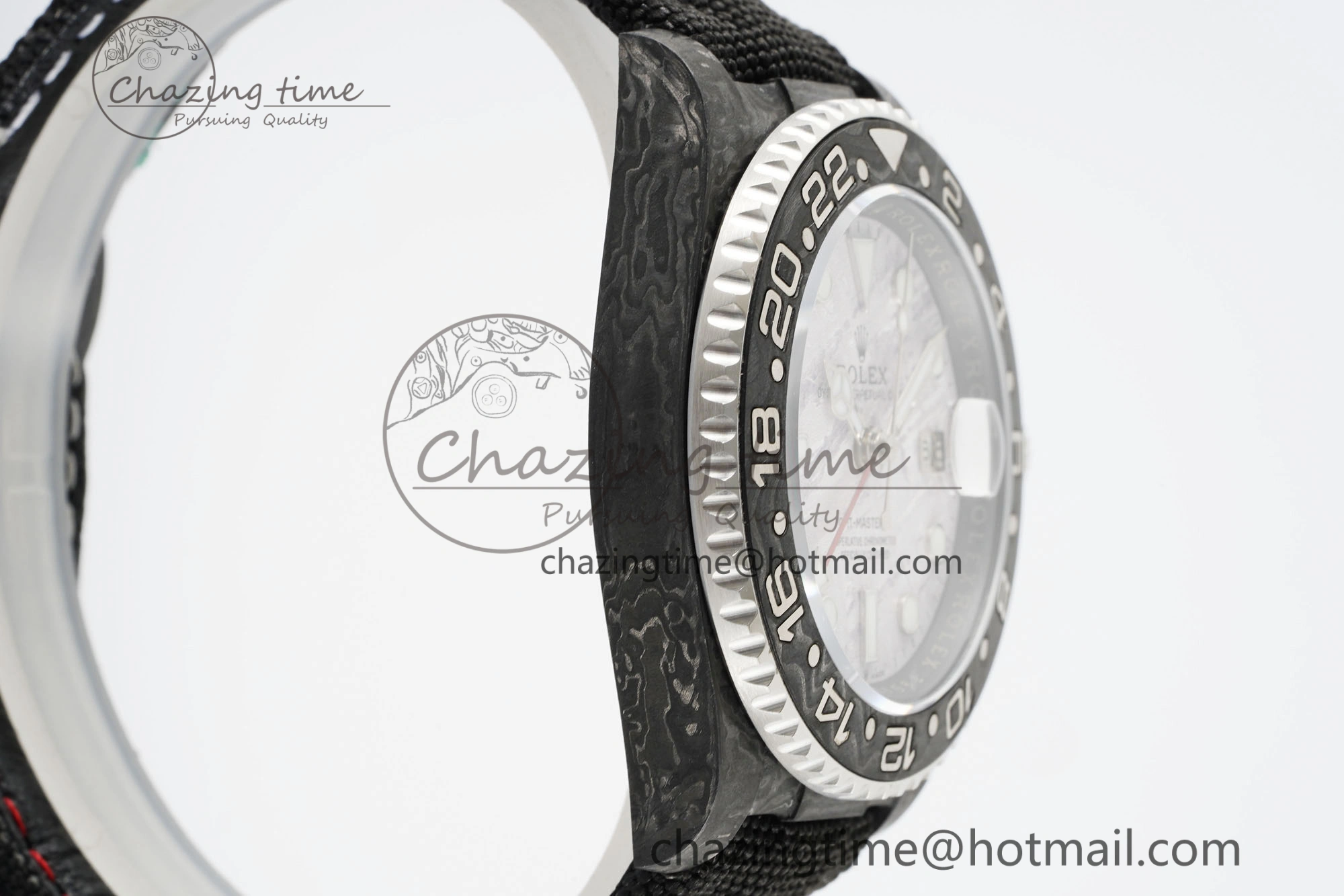 GMT Carbon DIWF Best Edition Meteorite Dial on Black Nylon Strap SA3186 CHS