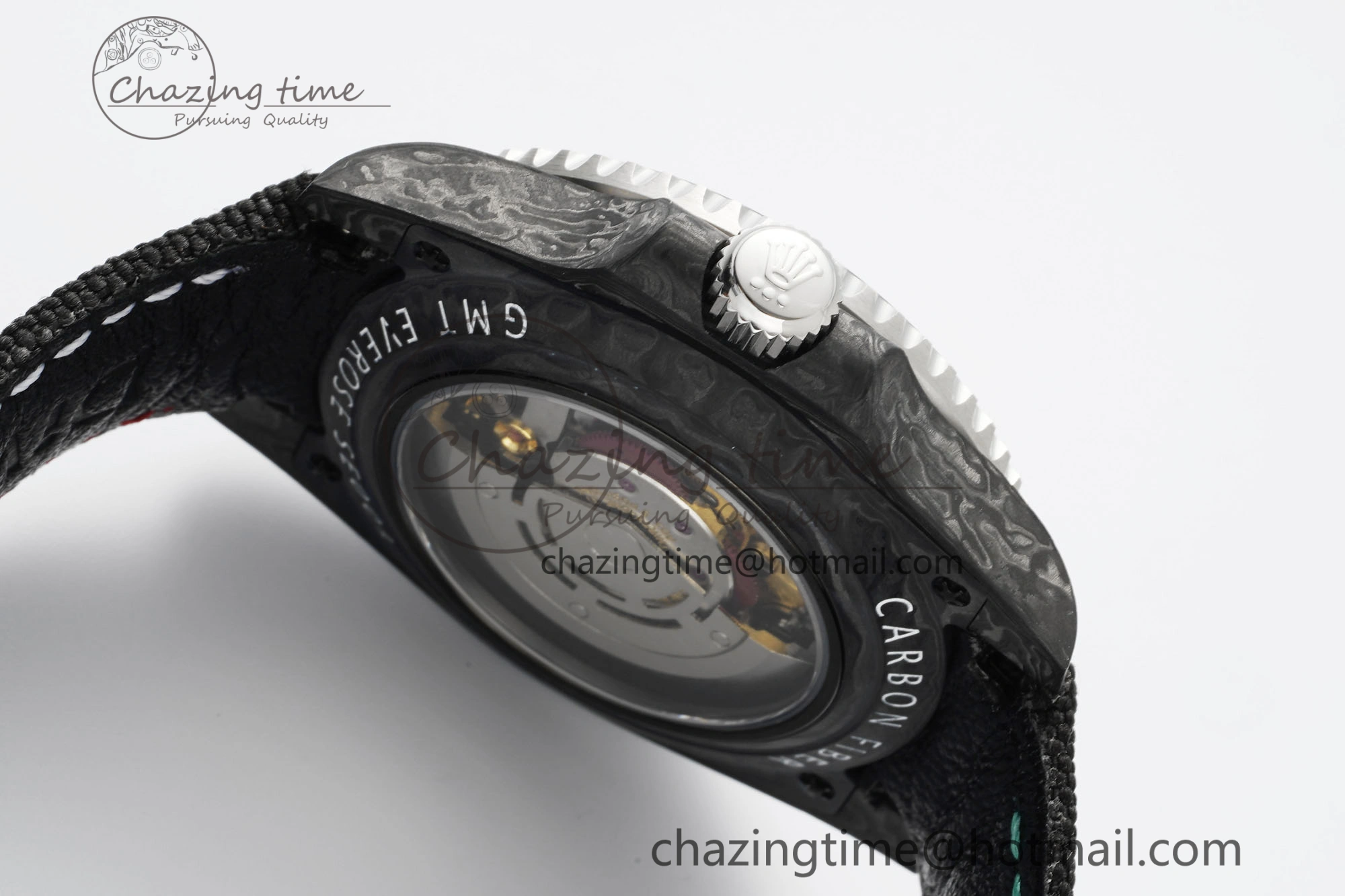 GMT Carbon DIWF Best Edition Meteorite Dial on Black Nylon Strap SA3186 CHS