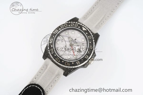 GMT Carbon DIWF Best Edition Meteorite Dial on White Nylon Strap SA3186 CHS