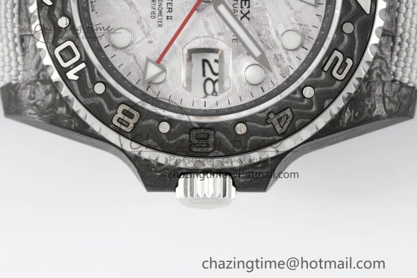 GMT Carbon DIWF Best Edition Meteorite Dial on White Nylon Strap SA3186 CHS