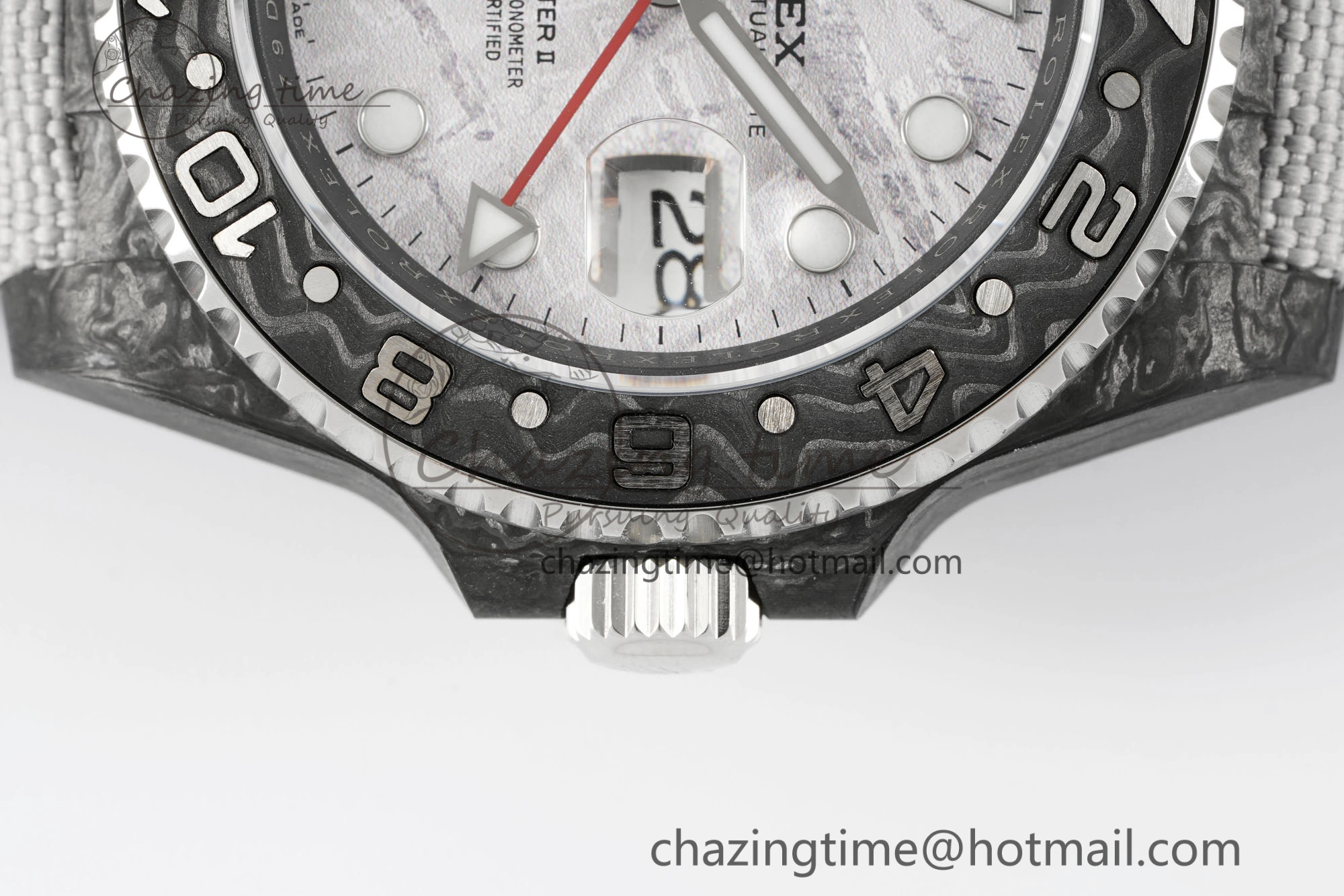 GMT Carbon DIWF Best Edition Meteorite Dial on White Nylon Strap SA3186 CHS