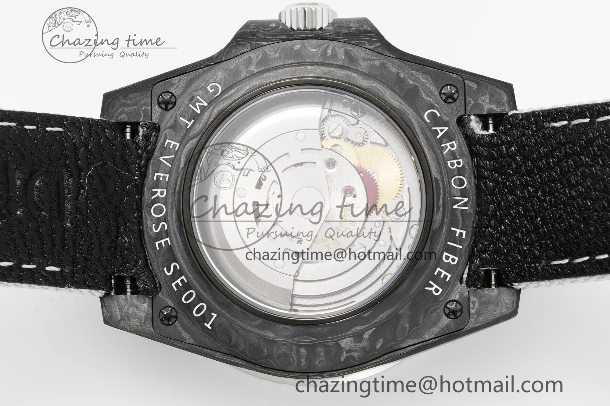 GMT Carbon DIWF Best Edition Meteorite Dial on White Nylon Strap SA3186 CHS