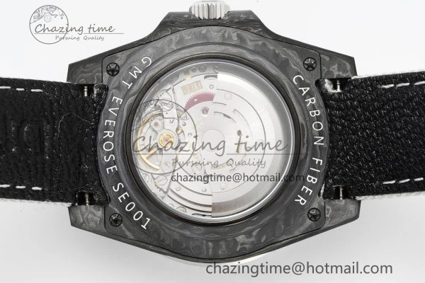 GMT Carbon DIWF Best Edition Meteorite Dial on White Nylon Strap SA3186 CHS
