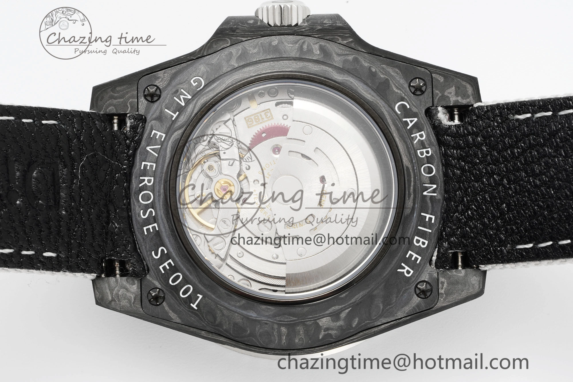 GMT Carbon DIWF Best Edition Meteorite Dial on White Nylon Strap SA3186 CHS
