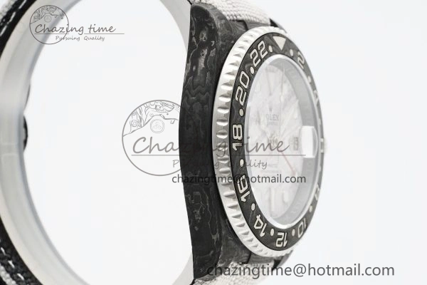 GMT Carbon DIWF Best Edition Meteorite Dial on White Nylon Strap SA3186 CHS
