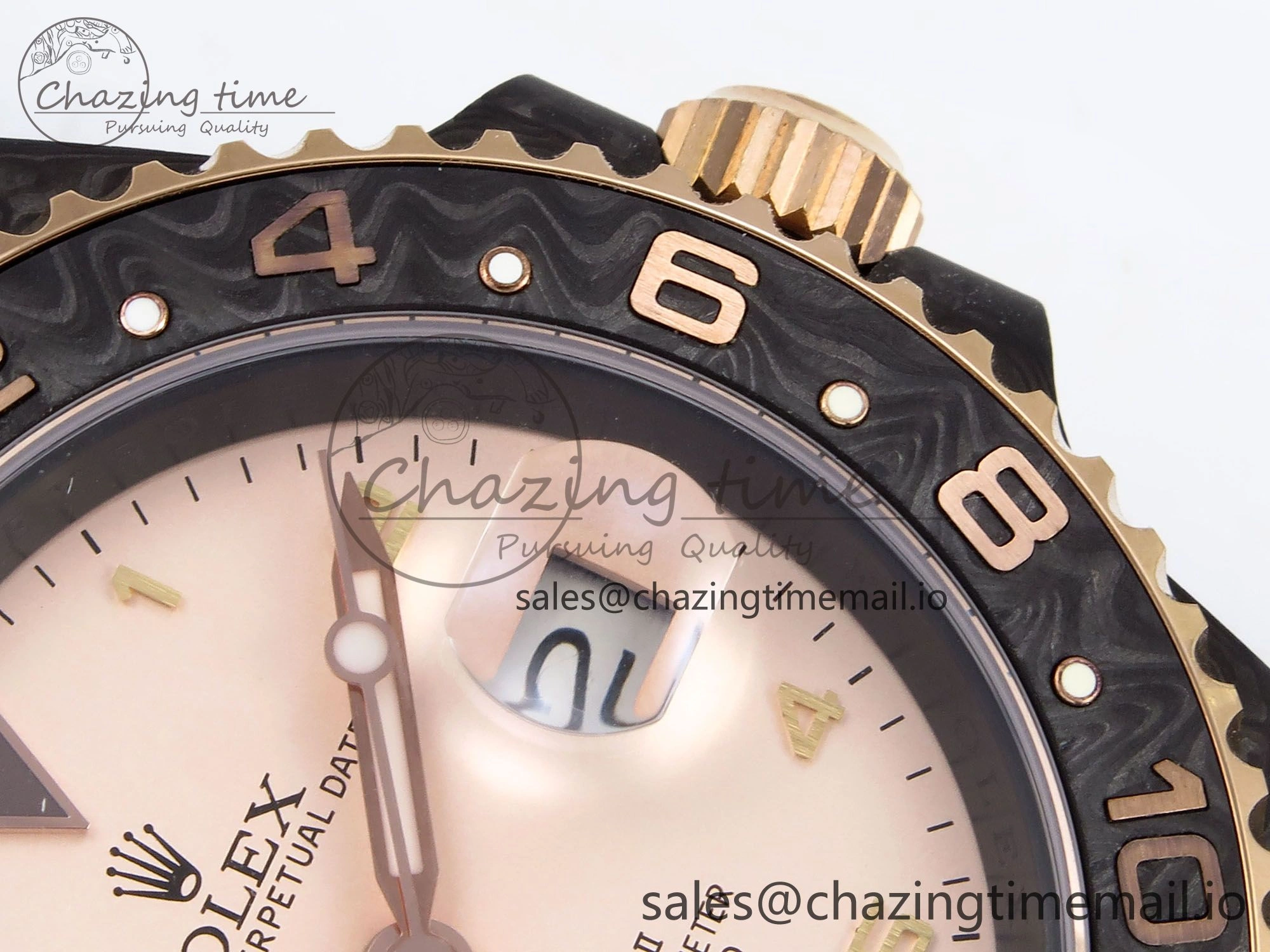GMT Carbon DIWF Best Edition Yellow Roman Dial on Brown Nylon Strap SA3285 CHS V2
