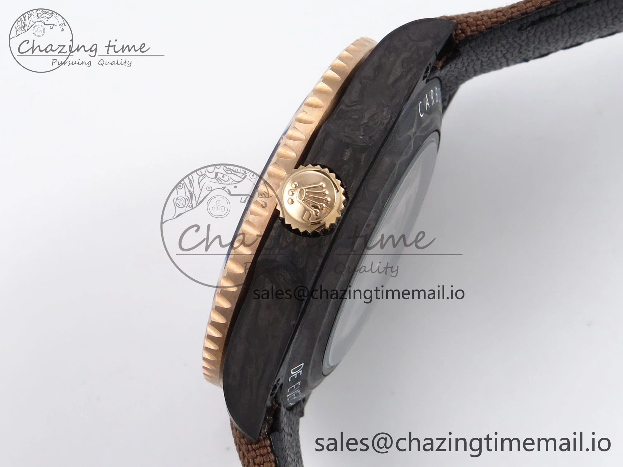 GMT Carbon DIWF Best Edition Yellow Roman Dial on Brown Nylon Strap SA3285 CHS V2