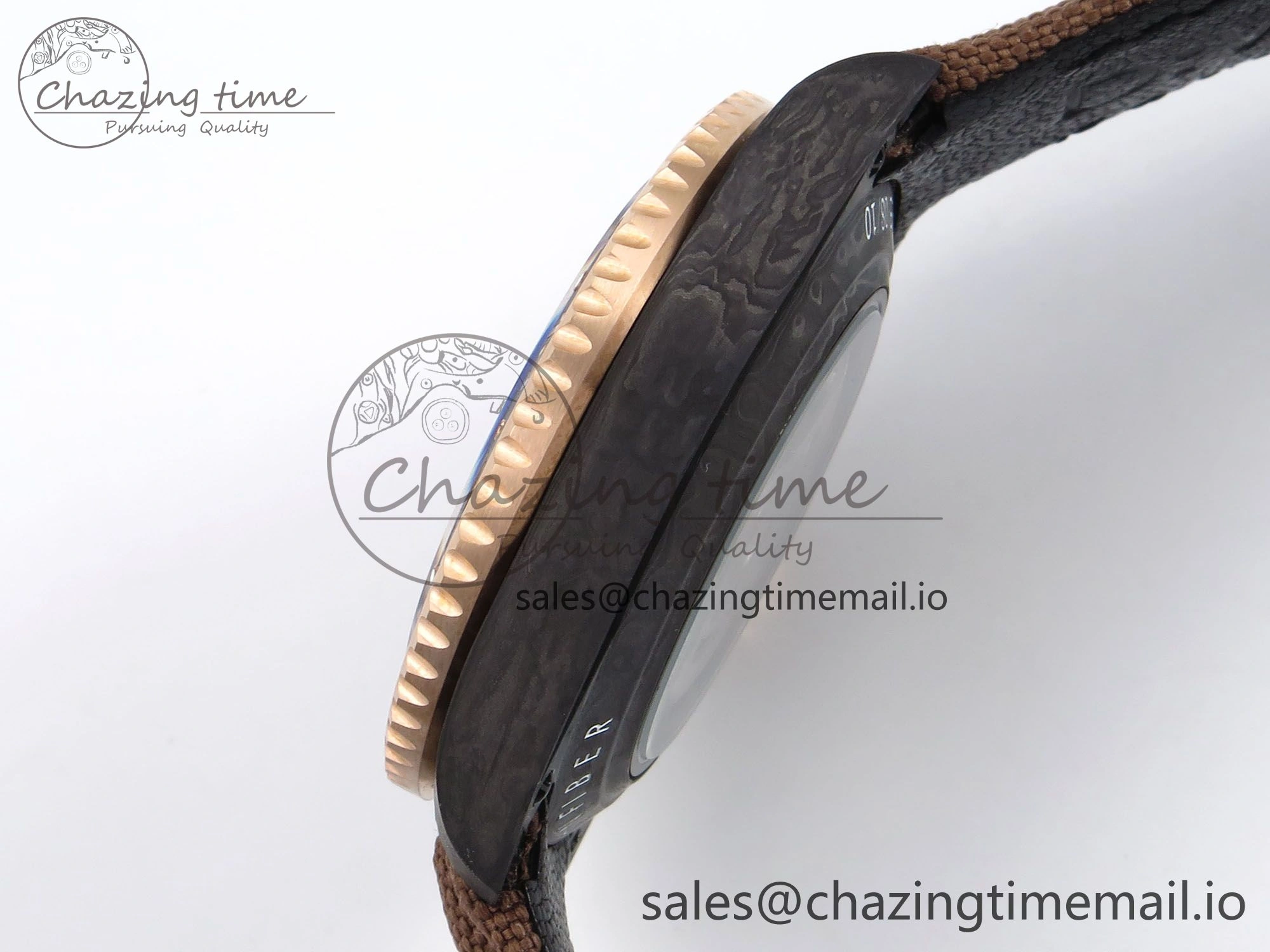 GMT Carbon DIWF Best Edition Yellow Roman Dial on Brown Nylon Strap SA3285 CHS V2
