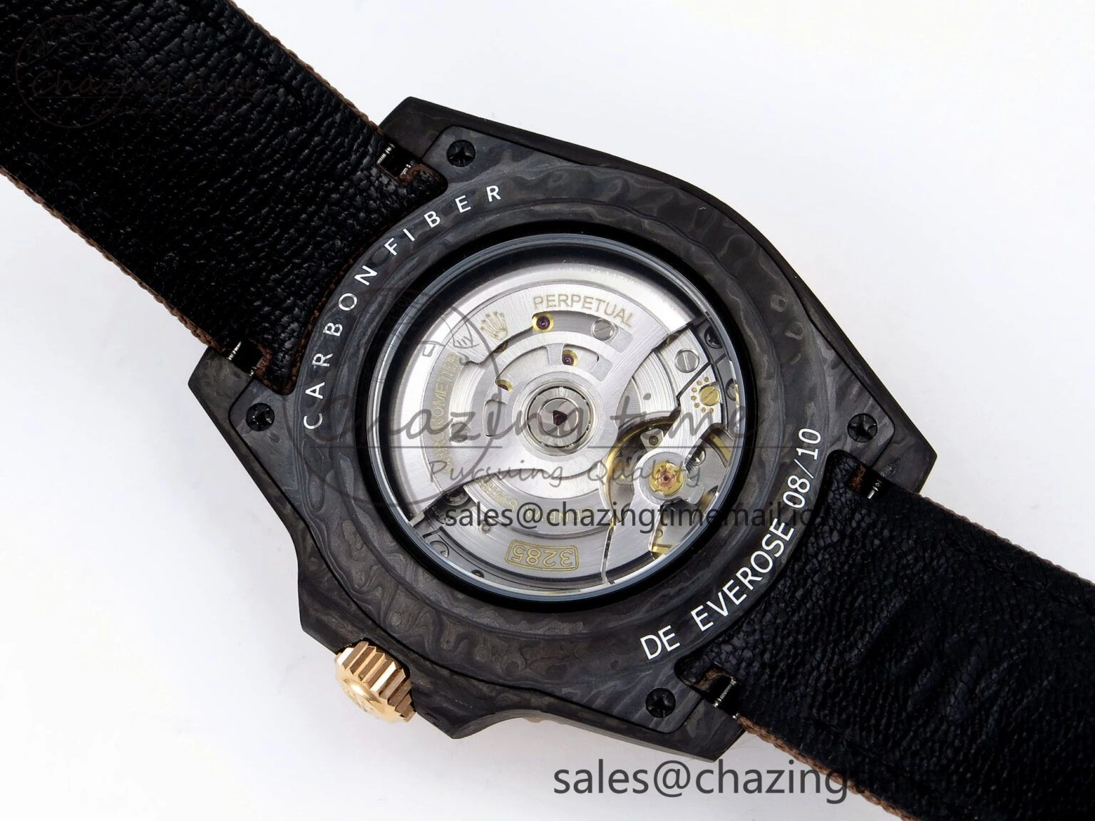 GMT Carbon DIWF Best Edition Yellow Roman Dial on Brown Nylon Strap SA3285 CHS V2