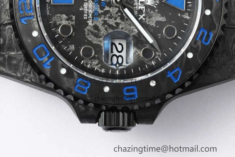 GMT DIW Carbon V6F 1:1 Best Edition Black Blue Black Dial on Black Nylon Strap VR3186 CHS