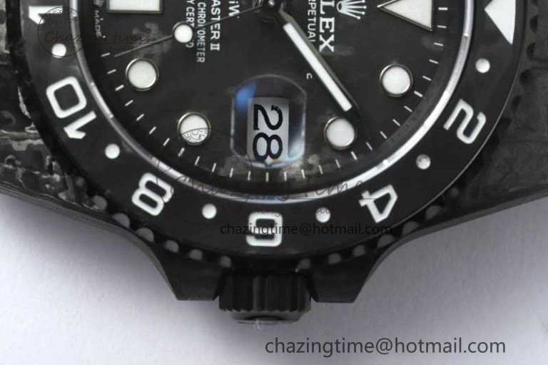 GMT DIW Carbon V6F 1:1 Best Edition Black White Black Dial on Black Nylon Strap VR3186 CHS