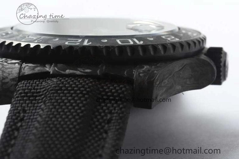 GMT DIW Carbon V6F 1:1 Best Edition Black White Black Dial on Black Nylon Strap VR3186 CHS